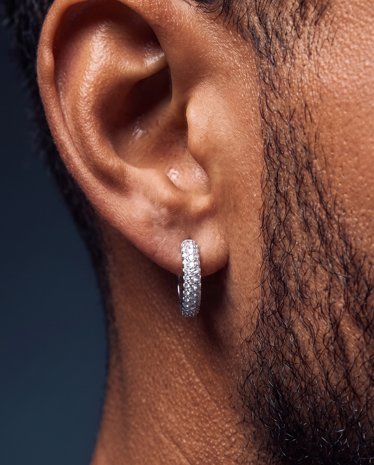 MOISSANITE FROSTY HOOPS EARRINGS.