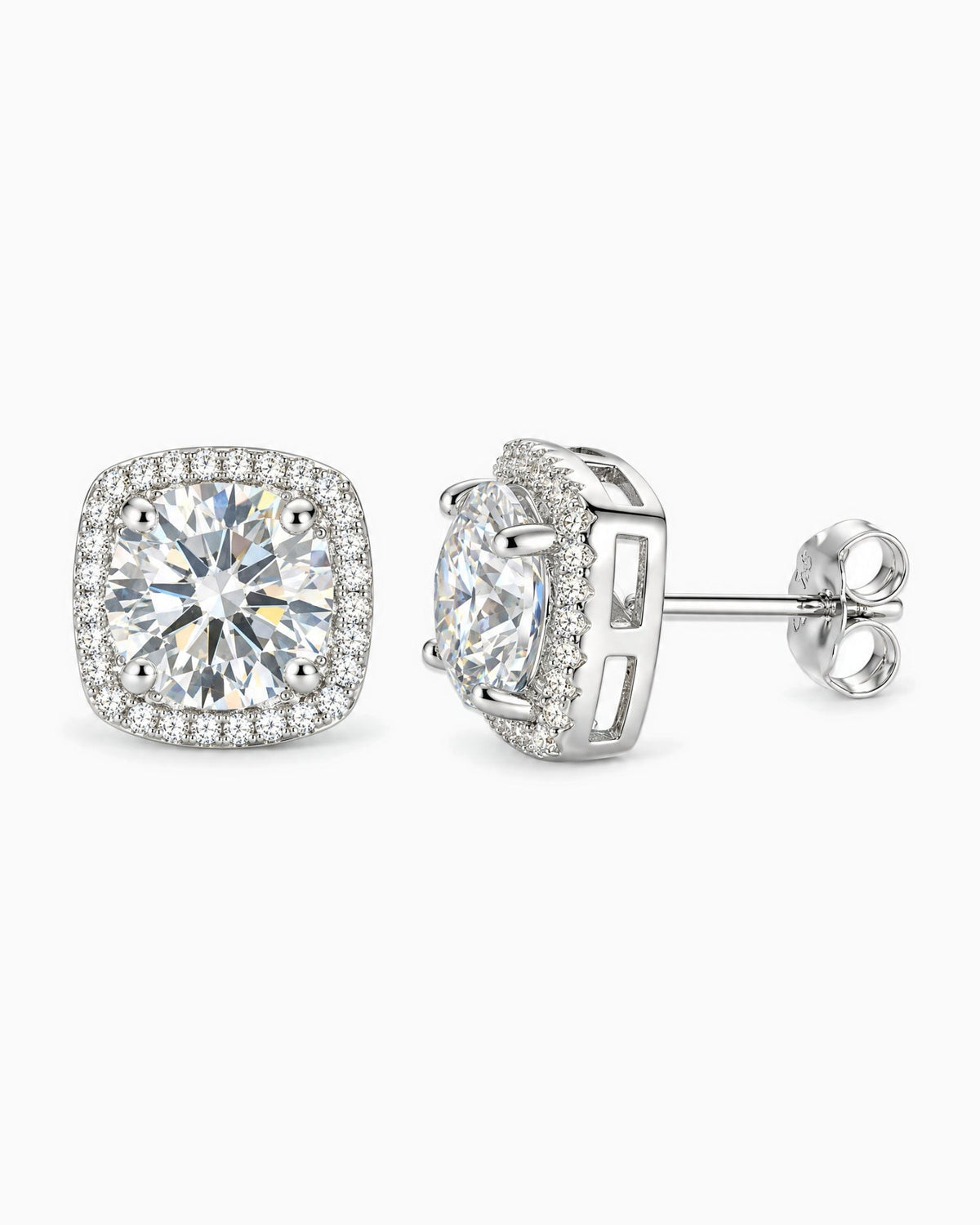 MOISSANITE HALO EARRINGS. - Drippy Amsterdam