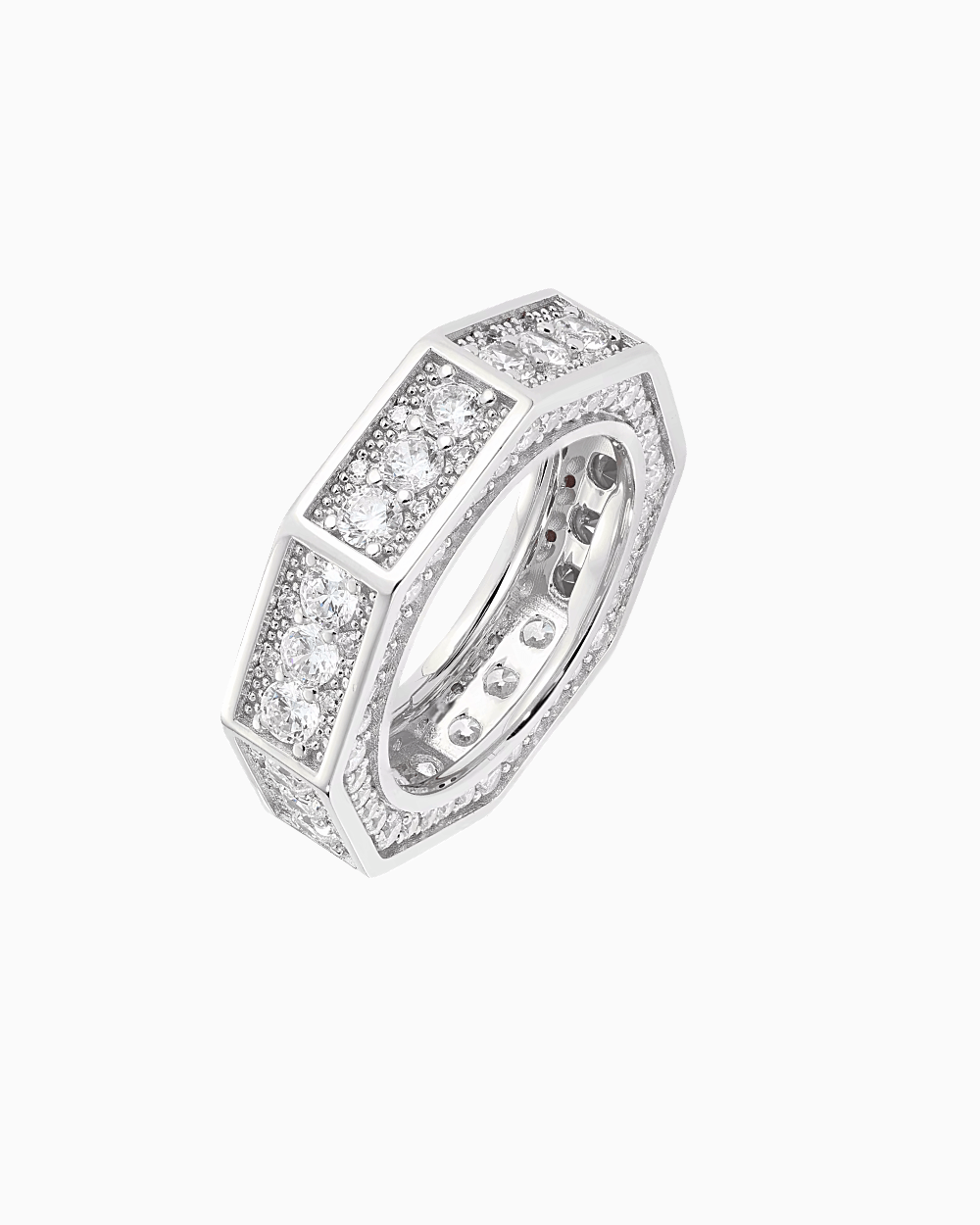 MOISSANITE ICED HEXAGON RING. - Drippy Amsterdam