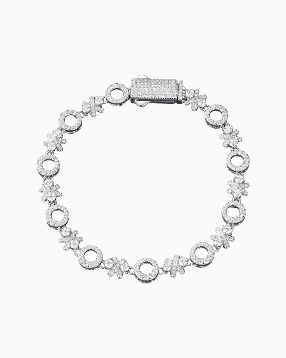 MOISSANITE ICED X - O BRACELET. - Drippy Amsterdam
