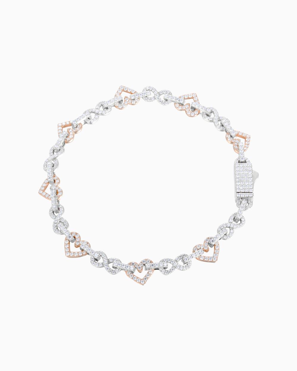 MOISSANITE INFINITE HEARTS BRACELET. - Drippy Amsterdam