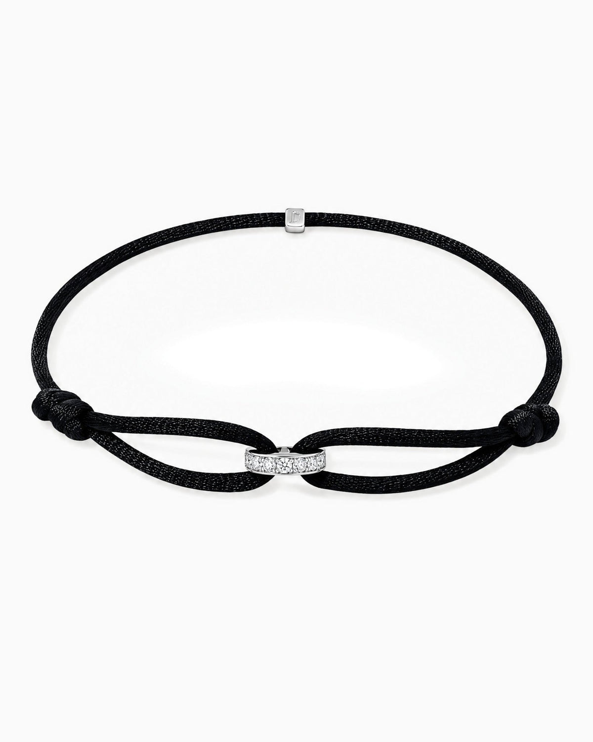 MOISSANITE INFINITY RING CORD BRACELET.