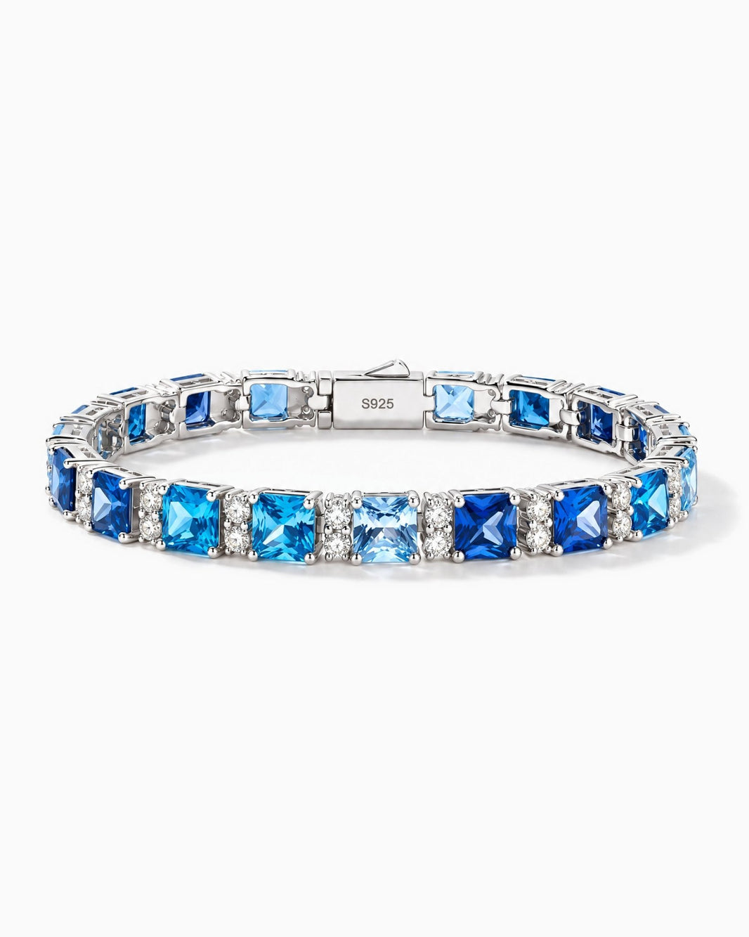 MOISSANITE OCEAN BLUE STONES BRACELET.