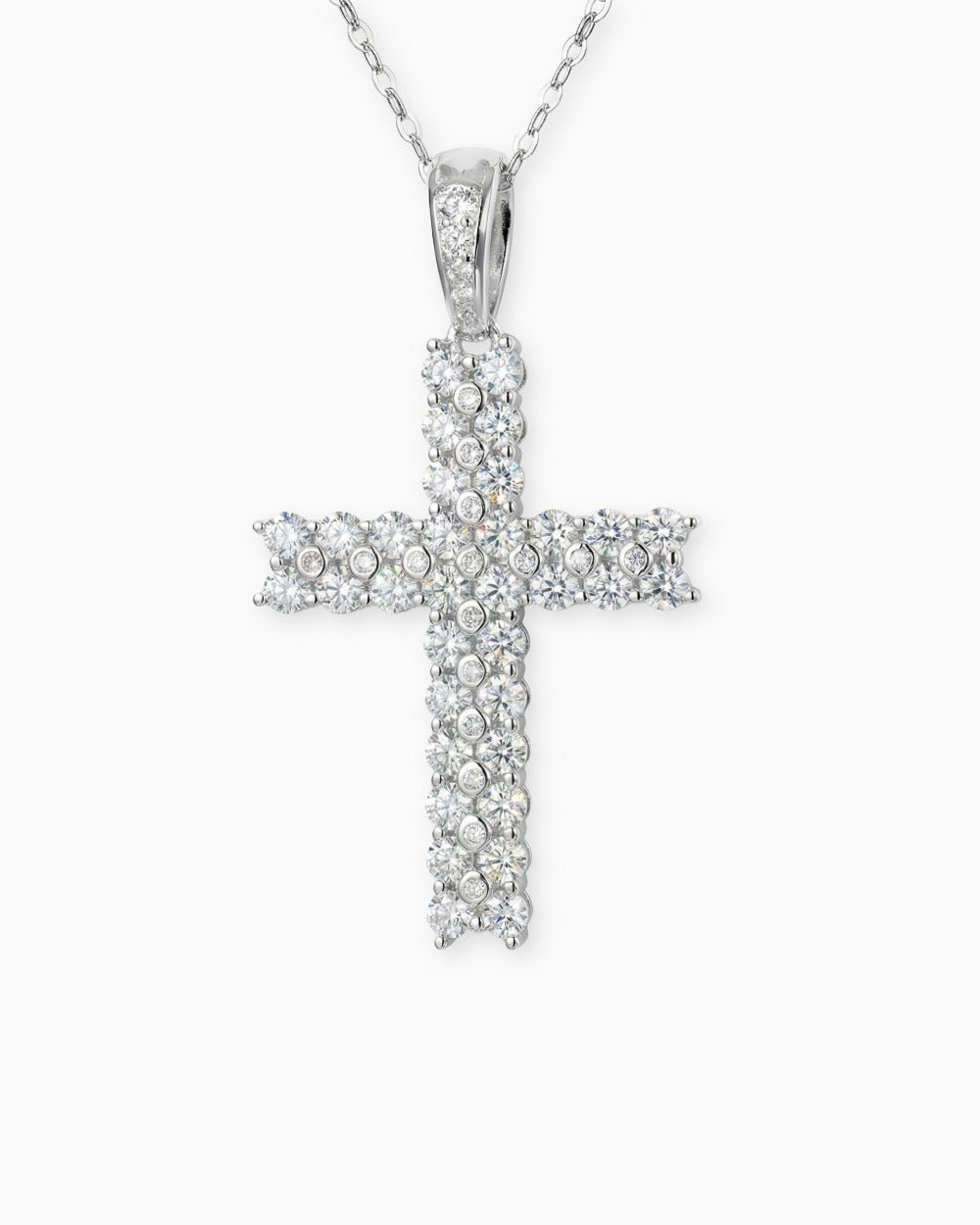 MOISSANITE PAVED CROSS PENDANT. - Drippy Amsterdam