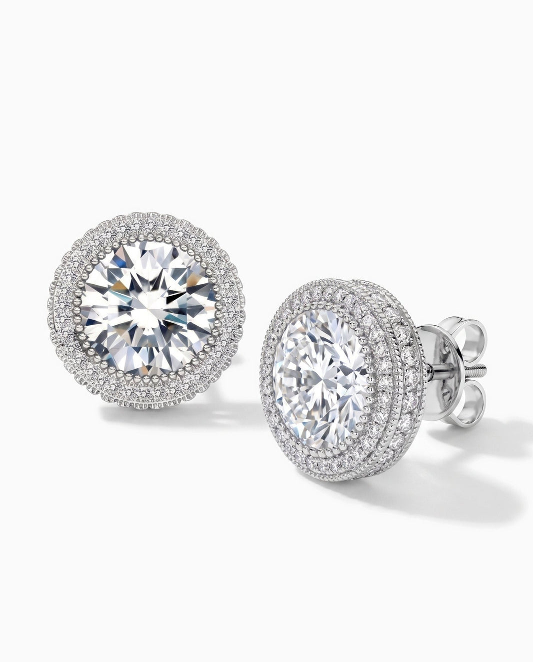 MOISSANITE POPPIN STUDS.