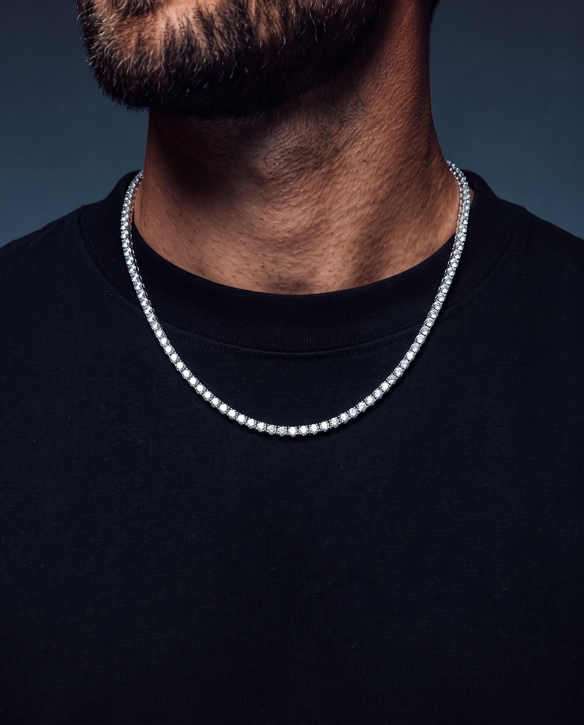 MOISSANITE TENNIS CHAIN. - 4MM