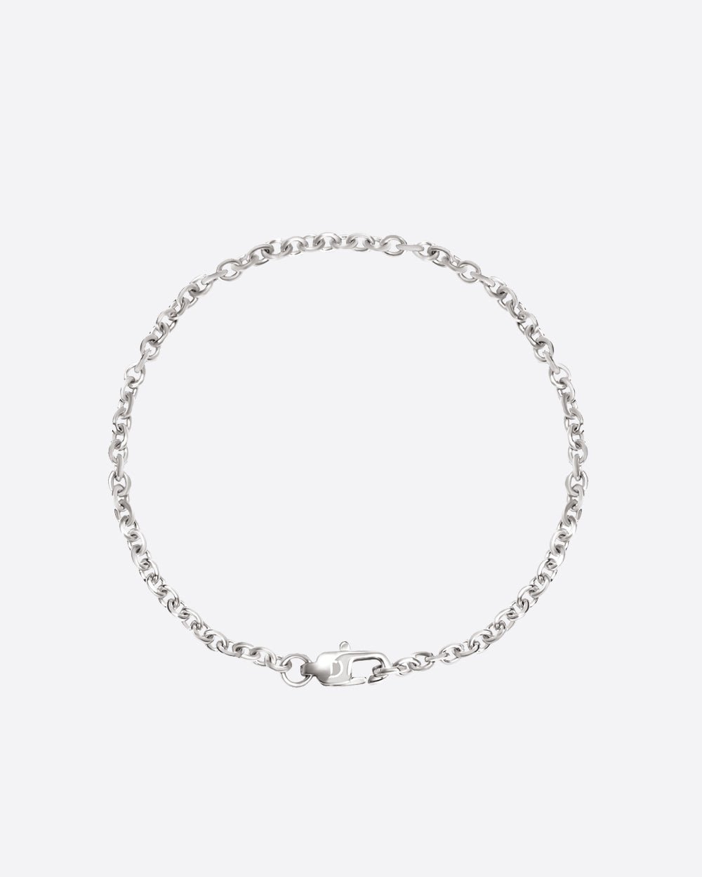 CABLE LINK BRACELET. - 3MM WHITE GOLD - Drippy Amsterdam