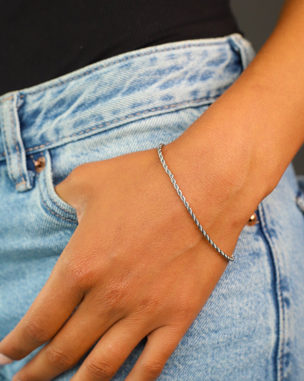 CLEAN ROPE BRACELET. - 2MM WHITE GOLD - Drippy Amsterdam