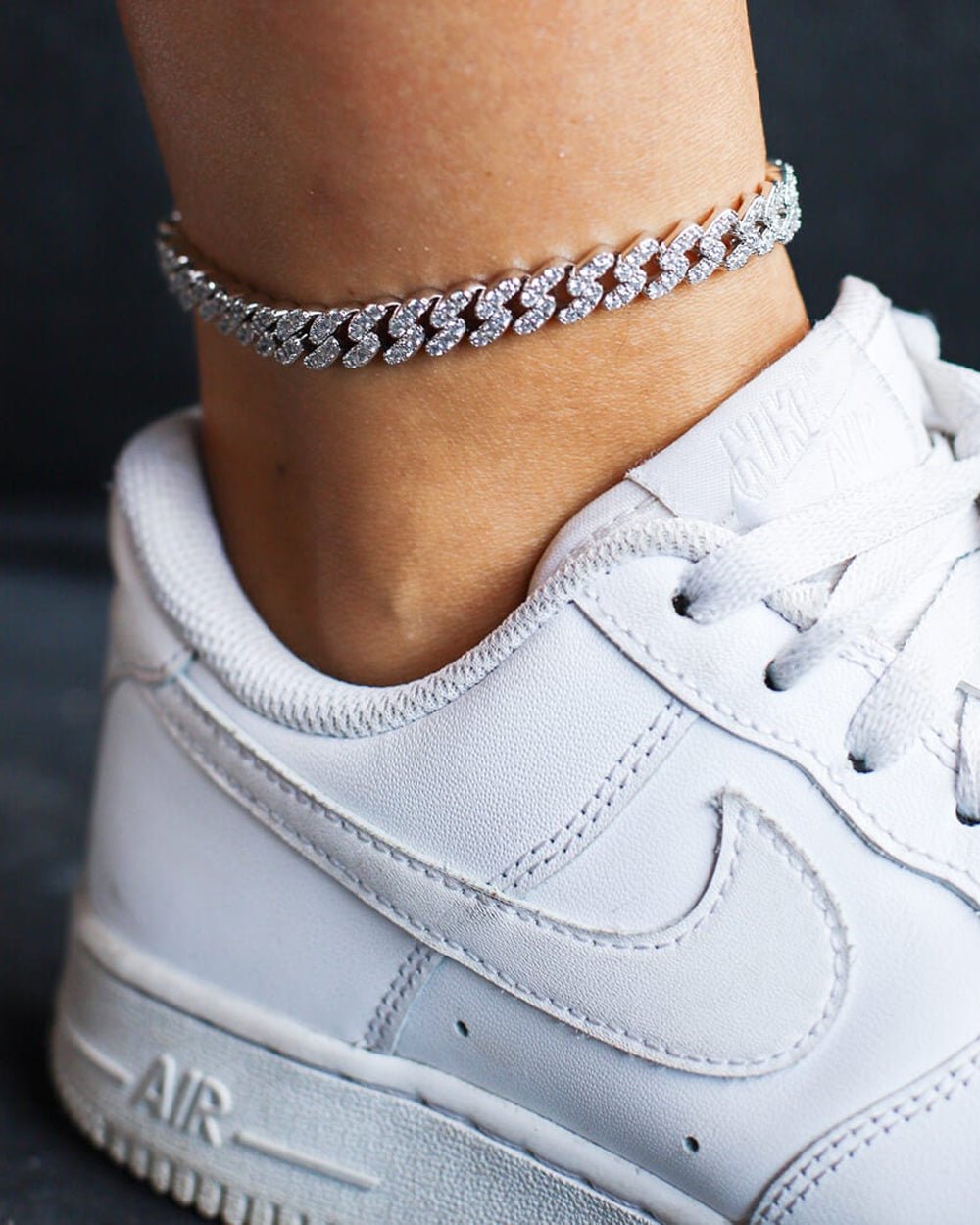 ICED CUBAN ANKLET. - 9MM WHITE GOLD - Drippy Amsterdam